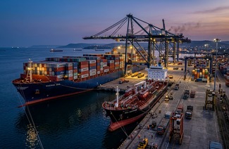 Commercial vessels receiving prompt chemical supplies at dock