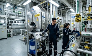 Marine boiler antiscalant dosing and water treatment maintenance